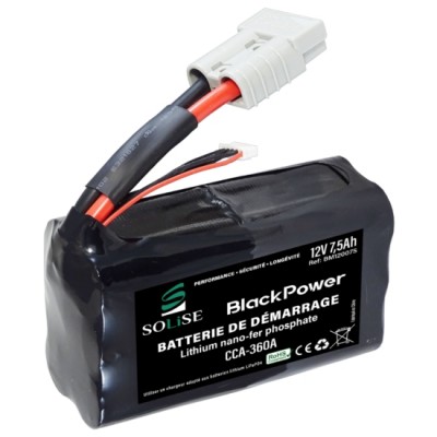 Batterie de démarrage lithium 12V CCA-360 (faible largeur)