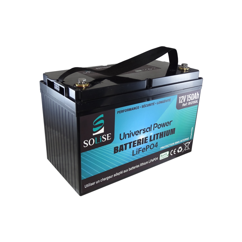 Batterie lithium (LifePO4) 12V 150Ah pour camping-car, nautisme, solaire
